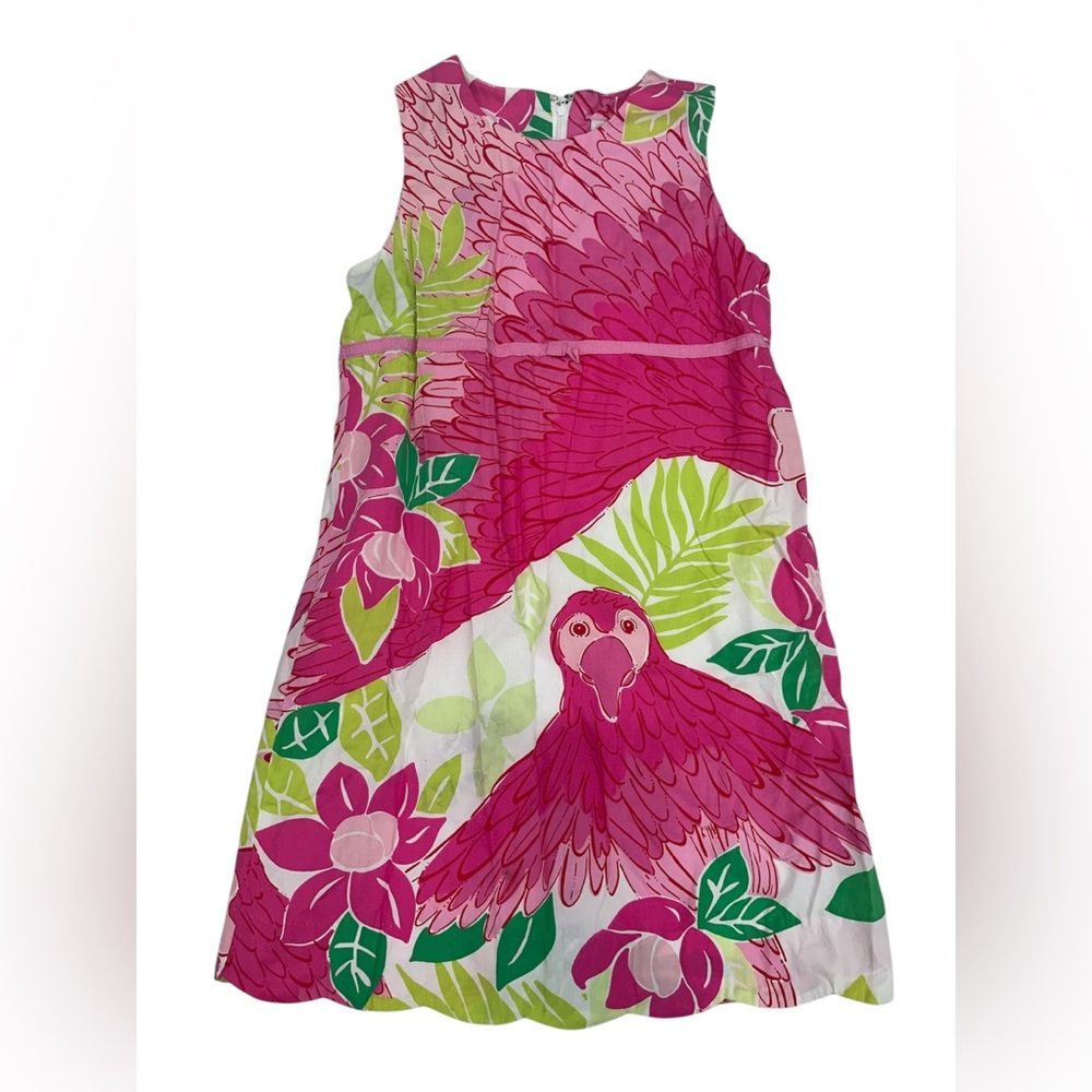 Lilly Pulitzer Girl Summer Dress Bird Flower Print‎ Size 8